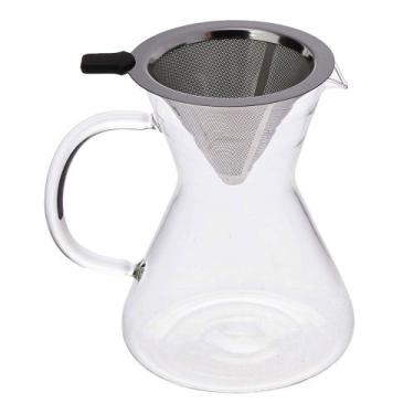 Imagem de Conjunto para Café Jarra de Vidro e Filtro Permanente em Inox 600ml - 