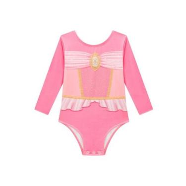 Imagem de Maiô Infantil Princesas com Proteção UV50+  Moda Praia Kids, Rosa, 1 a