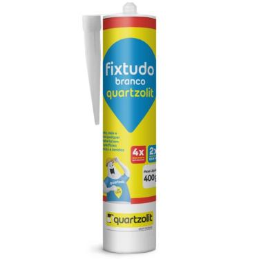 Imagem de Selante Adesivo Monocomponente Fixtudo Branco 400g Resistente UV Pintável Quartzolit