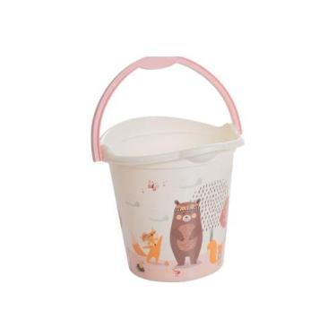 Imagem de Balde De Bebê Infantil Infantil Decorada Ursinho 8 Litros PlasUtil Azu