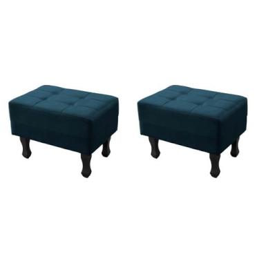Imagem de Kit 2 Puff Bella Decorativo Sala de Estar Suede Azul Royal - Maitê Mod