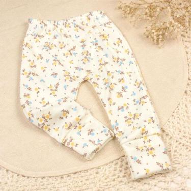 Imagem de Calça Para Bebês Tecido Macelin Estampadinho e Pé Reversível de 0 a 12