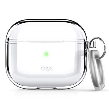 Imagem de elago Capa transparente com chaveiro compatível com AirPods 3, capa de gel incluída, amarelamento reduzido, proteção transparente, suporta carregamento sem fio [transparente]