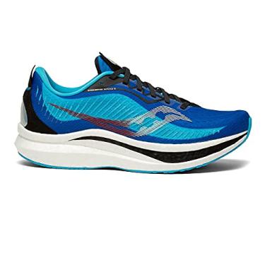 Imagem de Saucony Tênis de corrida masculino Endorphin Speed 2, Azul royal/preto, 13