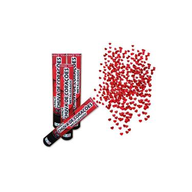 Imagem de Kit 10 Lanças Confetes Coração Metalizado Para Festas - Vermelho