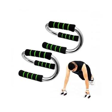 Imagem de DMXFIT Apoio para Flexão de Braço S-Push Up - Barras Ergonômicas com Pegadores de Espuma (Azul, Verde, Vermelho) - Ferro - 23cm x 13cm x 14cm