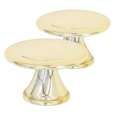 Imagem de 2 Puxador Redondo Ponto Para Móveis Porta Gaveta + Parafusos (Dourado)