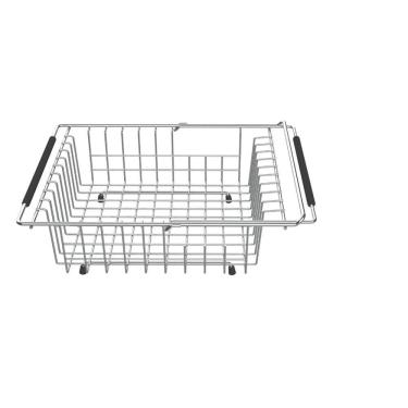 Imagem de Cesto Aramado Retangular Tramontina em Aço Inox com Alça Regulável para Cubas e Pias