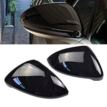 Imagem de 1 par de capas pretas para espelho retrovisor esquerdo direito para VW Golf MK7 7.5 GTI 7 Golf 7 R (preto)
