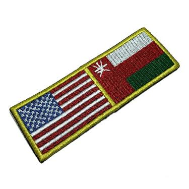 Imagem de BPUSOMT001 Bandeira EUA Omã Patch Bordado Termo Adesivo
