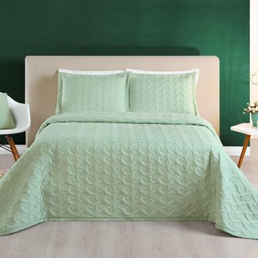 Imagem de Cobre Leito Queen Florency Micropercal 200 Fios 3 Pçs Verde