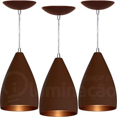 Imagem de Kit 3 Pendentes Vegas (Café Textura / Bronze)