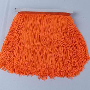 Imagem de 10 jardas/lote Renda Franja Borla Poliéster Lace Trim Fita DIY Cortina Vestido Latino Vestuário de Palco 15 cm/20 cm/30 cm de largura, laranja, 20 cm de largura