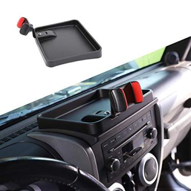 Imagem de JeCar para suporte de telefone Jeep, bandeja de console central organizador de painel de armazenamento para Jeep Wrangler JK JKU 2007-2010.