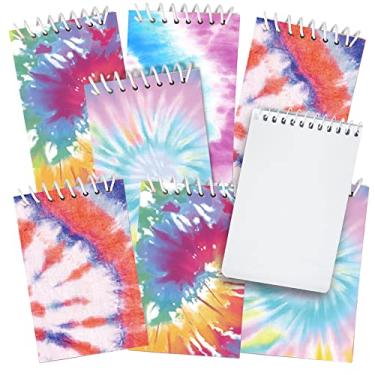 Imagem de ArtCreativity Mini cadernos tie dye, pacote com 16, pequenos blocos espirais com desenhos coloridos, artigos de papelaria fofos para escola e escritório, lembrancinhas divertidas de festa de aniversário, enchimentos de sacolas de presente para crianças