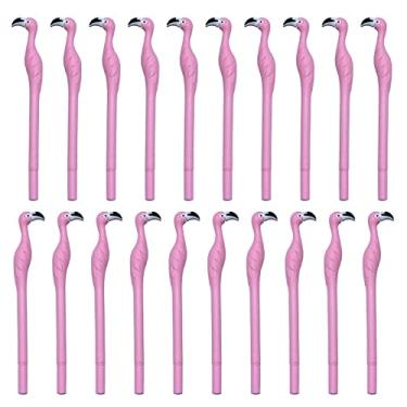 Imagem de MIAO YUAN 20 pçs lindas canetas de gel de flamingo rosa presente para crianças, mulheres, colegas de trabalho, anfitriã e namorada, ótimos materiais de festa e materiais escolares, tinta preta (0,5 mm)