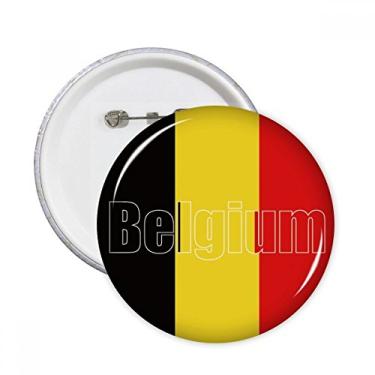 Imagem de Broche redondo com nome da bandeira do país da Bélgica, broches, emblema, acessório, decoração, 5 peças