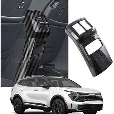 Imagem de GZBFTDH Protetor de capa de acessórios automotivos, compatível com KIA Sportage 2022 Air Condition Vent Cover Trim Anti Kick Cover, painéis Auto Interior Acessório (Anti-chute traseiro)