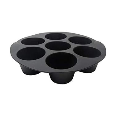 Imagem de Xicaras de silicone para muffins, 7 xicaras antiaderentes para muffins e cupcake, molde para assar para acessorios de fritadeira de ar de 3,5 a 5,8 litros, copos de bolo universais de chocolate