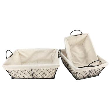 Imagem de Jogo de Cestas Retangulares Dynasty em Tecido - 3 Peças