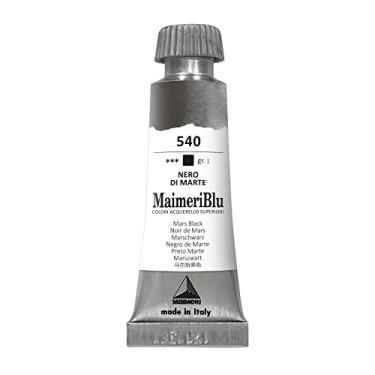 Imagem de MAIMERI BLU Tinta Aquarela Profissional Bisnaga 12ml, Preto Marte