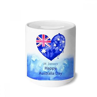 Imagem de DIYthinker Caixa de moedas de cerâmica em formato de coração da Austrália, presente de cofrinho