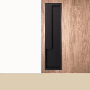 Imagem de Maçaneta da porta deslizante em ouro preto Maçanetas ocultas da porta interna puxa o puxador do guarda-roupa Gaveta da cozinha puxa o hardware da porta, preto 192 mm à direita