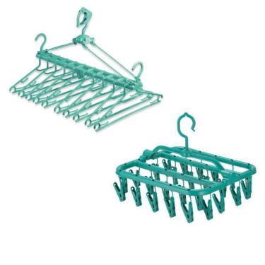 Imagem de Varal Roupas Intimas 26 Prendedores + Varal 10 Cabides