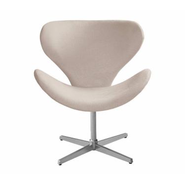 Imagem de Poltrona Decorativa Isis Swan Cadeira Giratória Pé Metal Recepção Escritório