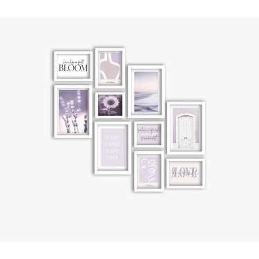 Imagem de Kit 10 Quadros Decorativos Moldura Branca Arte Moderna Relax