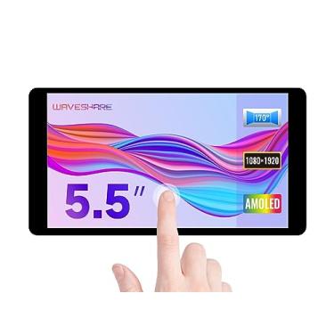 Imagem de Waveshare 5.5inch HDMI AMOLED 1080x1920 Resolution Monitor AMOLED Capacitive Touch Screen with Toughened Glass Cover Supports Multi Mini PC as Raspberry Pi4 and Multi Systems