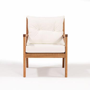 Imagem de Poltrona para Jardim em Madeira Maciça Riade Stain Jatobá/cru