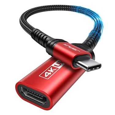 Imagem de JSAUX Adaptador USB C para HDMI, 4K USB Tipo C para HDMI Fêmea Compatível com Thunderbolt 3, iPhone 15 Pro Max/15 Plus, MacBook Pro/Air, Surface, Samsung Galaxy S21 S20 Ultra, Dell XPS 15-Vermelho