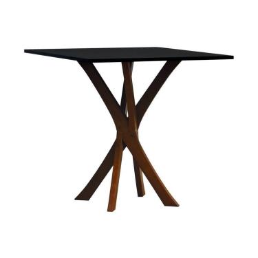 Imagem de Mesa De Jantar Tiê Tampo Quadrado 80x80 Amêndoa-preto