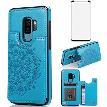 Imagem de Asuwish Capa de celular para Samsung Galaxy S9 Plus com protetor de tela de vidro temperado e carteira de couro com suporte para cartão de crédito acessórios para celular S9+ 9S 9+ S 9 9plus S9plus