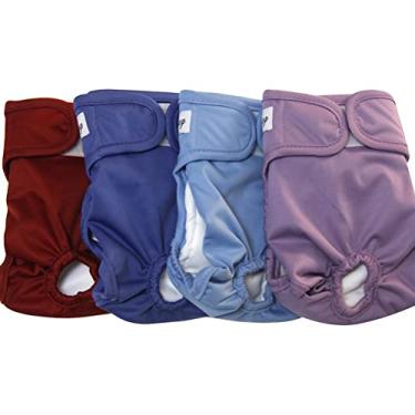 Imagem de JoyDaog Fraldas para cães fêmeas grandes, pacote com 4 fraldas reutilizáveis para cachorro 2GG