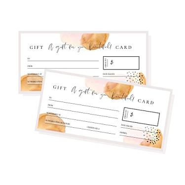 Imagem de Vales de presente em branco | Pacote com 30 | Cartão de presente de tamanho de 9,5 x 21 cm | Certificado de presente para pequenas empresas | Suprimentos de massagem e spa | Design circular moderno