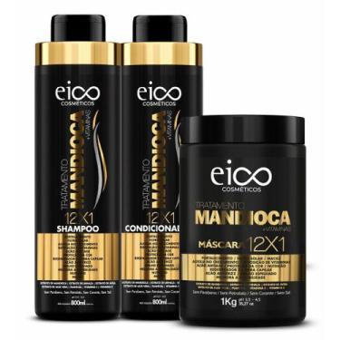 Imagem de Eico Mandioca Shampoo 800ml E Condicionador 750ml + Máscara Hidratação