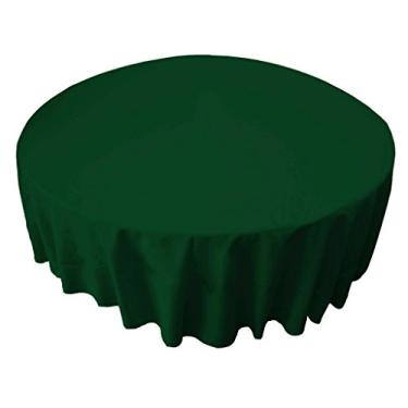 Imagem de LA Linen Toalha de mesa de popelina de poliéster de 182 cm, redonda, verde caçador