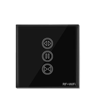 Imagem de XJRJ Tuya EU Interruptor de cortina de persiana WiFi – Estores elétricos motorizados com controle remoto RF WiFi, preto