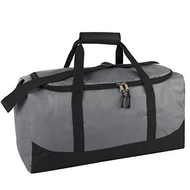 Imagem de Bolsa esportiva de 50 cm, 40 litros para homens, mulheres, adolescentes – Bolsa esportiva de viagem de fim de semana para viagem com ombro, Cinza, Bolsa esportiva