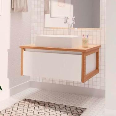 Imagem de Gabinete Bancada Para Banheiro Paris 66cm Com Cuba Branco