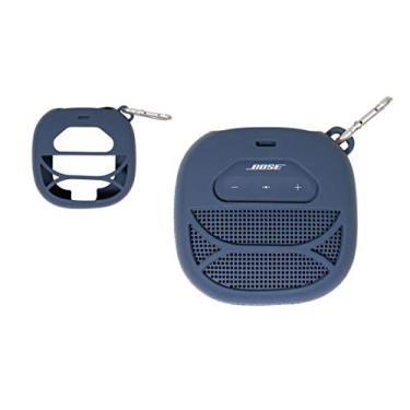 Imagem de Capa de silicone para microalto-falante portátil Bose SoundLink, da Alltravel, proteção total de 6 direções, pele personalizada com cor e forma combinando, mosquetão bônus (azul meia-noite)