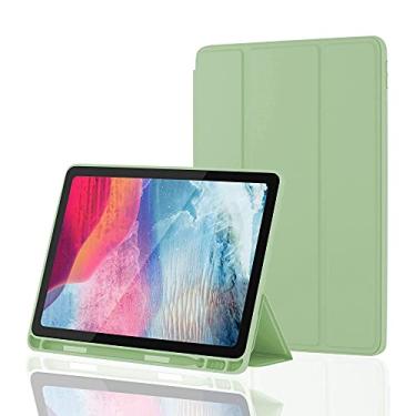 Imagem de Capa para iPad Air 3 2019 com suporte para lápis, capa traseira ultrafina macia de TPU com função hibernar/despertar automática, capa inteligente para iPad Air 3ª geração 2019/iPad Pro 10,5 2017 (Matcha Green)