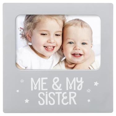 Imagem de Tiny Ideas Moldura de lembrança "Me & My Sister", presente para irmã, Big Brother Big Sister Gifts, cinza
