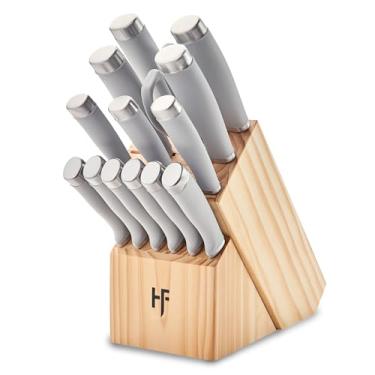 Imagem de Hampton Forge Conjunto de bloco Epicure Cool de 15 peças, 7 lb, cinza-acastanhado/cinza