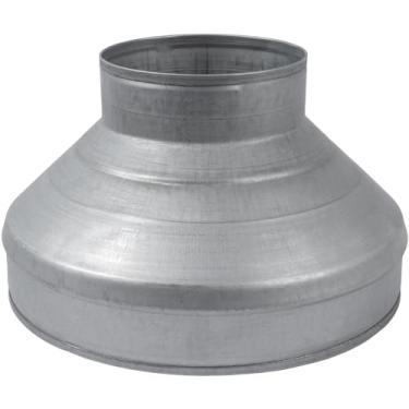 Imagem de Redutor de duto redondo de aço galvanizado de 25,4 a 12,7 cm - Redutor de aumento de encaixe de tubulação - Adaptador de transição de conduíte de drenagem, resíduos e ventilação - Acoplamento redutor