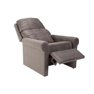 Imagem de Poltrona Reclinável p/ Sala MH3601 Suede Cinza Escuro - Herval