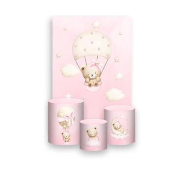 Imagem de Painel De Festa Vertical 1,50 x 2,20 + Trio De Capas Cilindro - Ursinh