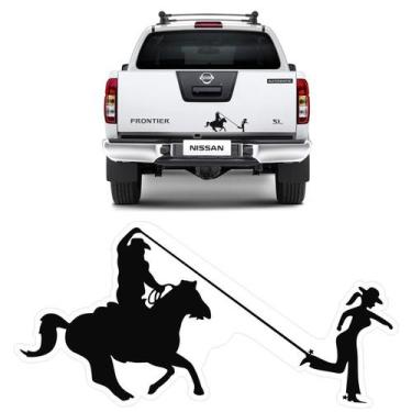 Imagem de Adesivo Country Cavalo Cowboy Casal Sertanejo Decorativo - SPORTINOX, 